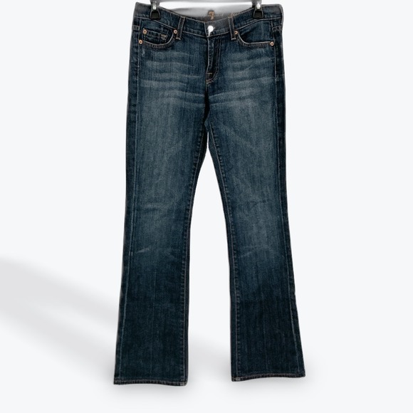 7 For All Mankind Womens Bootcut Jeans Dark Wash Denim Size 28 - Picture 1 of 15